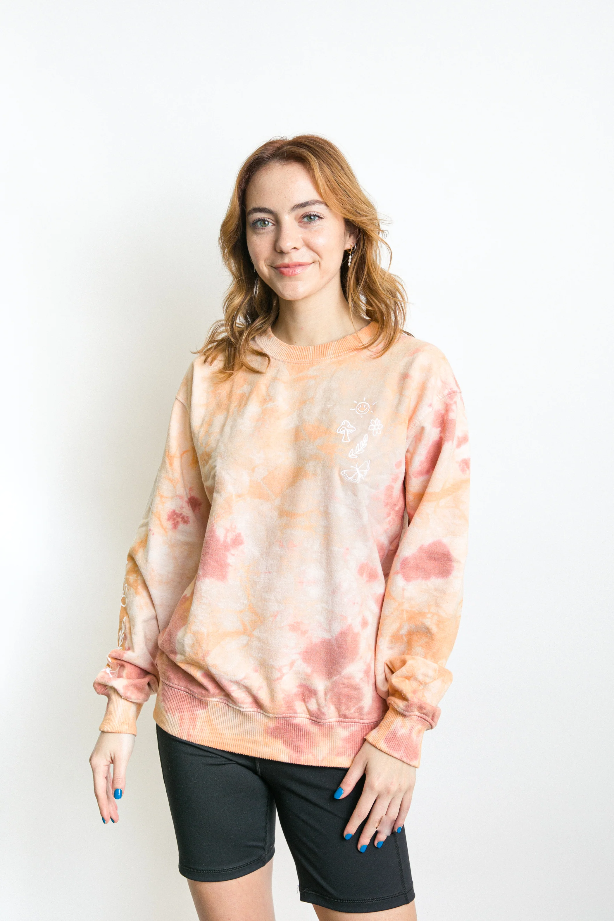 Nature Doodle Tie Dye Recycled Crewneck - Image 3